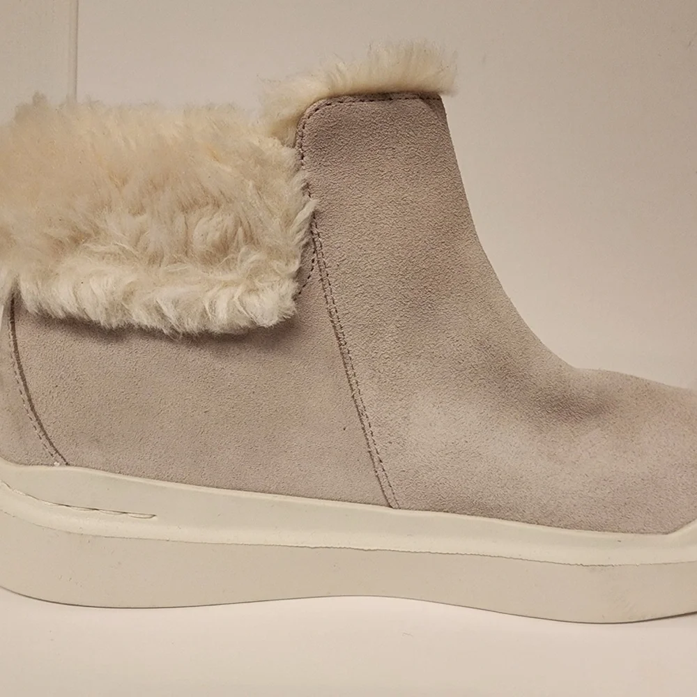 Cole Haan Grandpro Rally Round Toe Zippered Snow Suede Booties Women's Grey 10